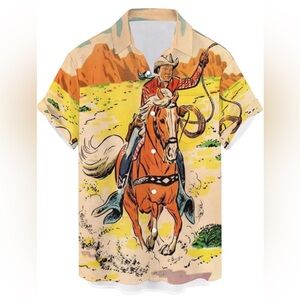 Men’s western cowboy button up shirt - medium